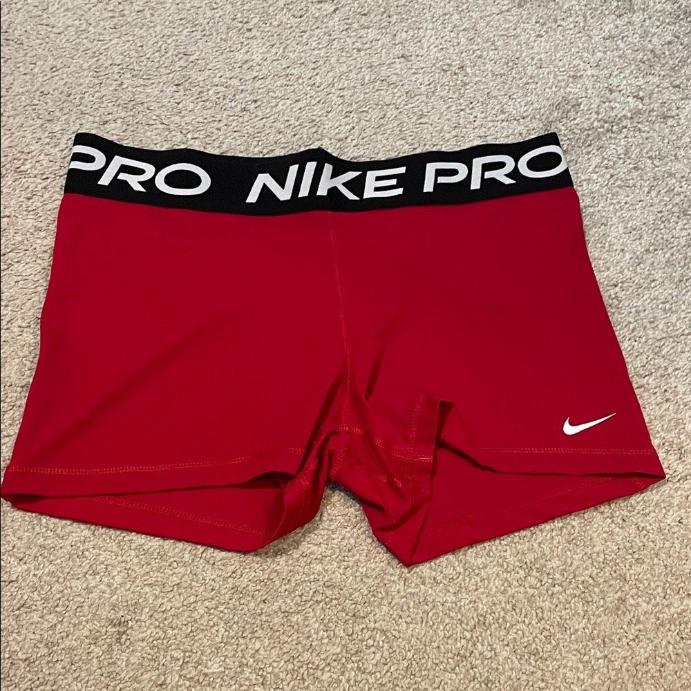 Nike Red Training Shorts with Black Waistband